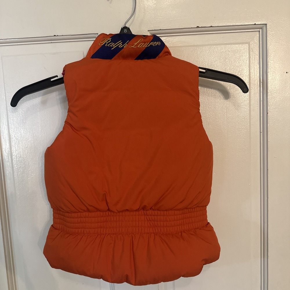 Polo Ralph Lauren Reversible GooseDown Vest in Pink/Orange Sz 3T 2 In 1 Classic